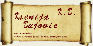 Ksenija Dujović vizit kartica